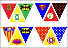 free printable superheroes birthday banner