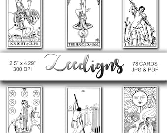 free printable tarot cards black white