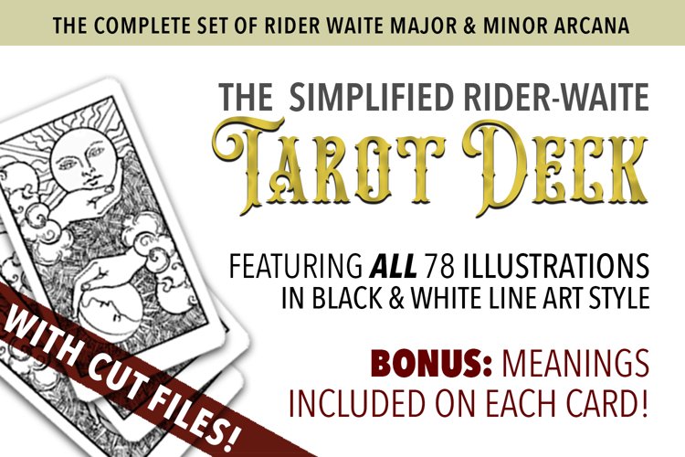 free printable tarot cards black white