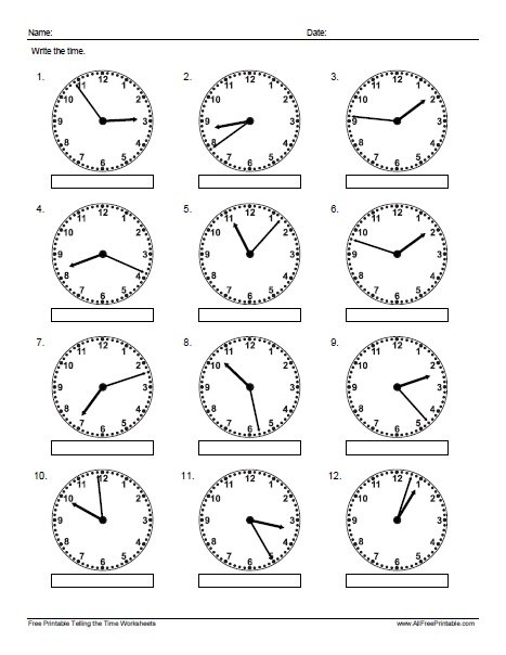 Free Printable Telling Time Worksheets - Paper Trail Design