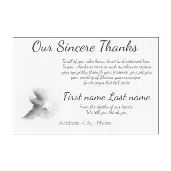 free printable thank you cards death