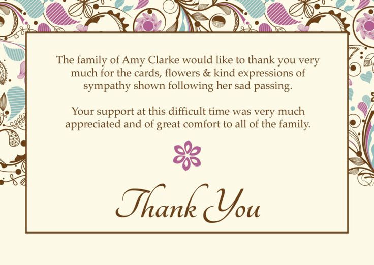 Free Funeral Thank You Cards Templates Ideas | Funeral Thank for ...