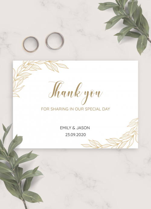 Wedding Thank You Cards - Download or Order printed
