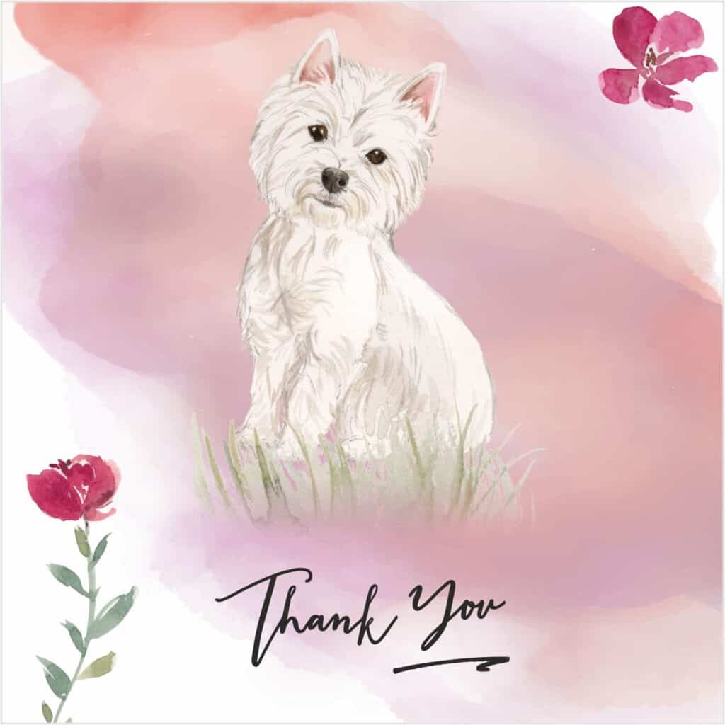 free printable thank you cards with dogs