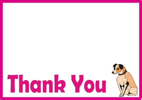free printable thank you cards with dogs