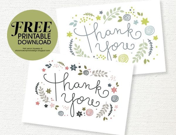 free printable thank you cards without download