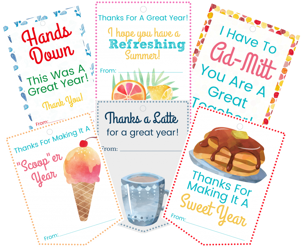 free printable thank you gift tags for teachers