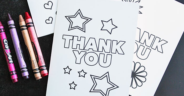free printable thank you notes to color