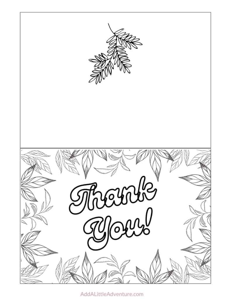 free printable thank you notes to color