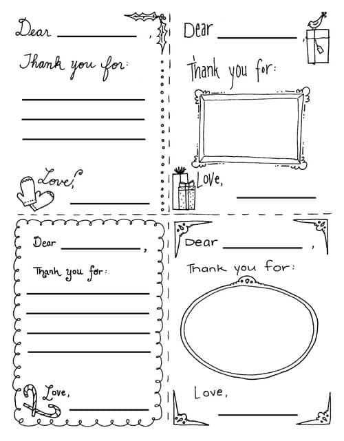 kids coloring-thank you cards -free printable! - A girl and a glue gun