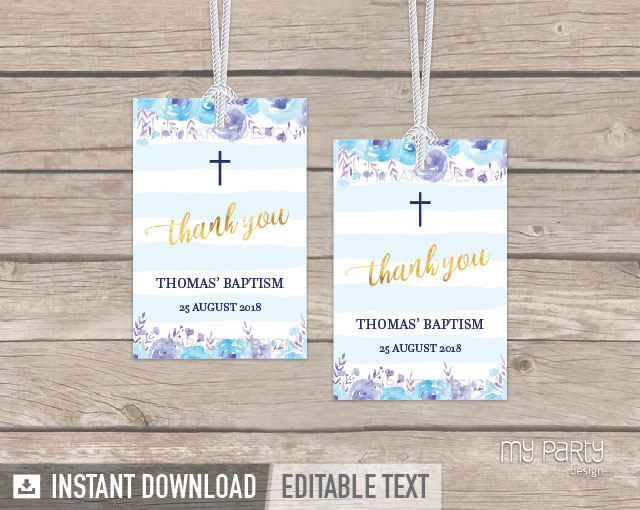 free printable thank you tags for christening