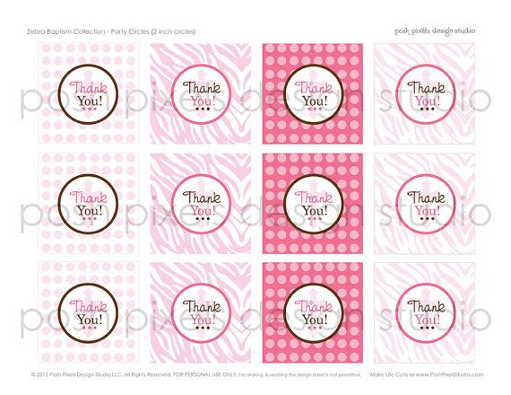 free printable thank you tags for christening