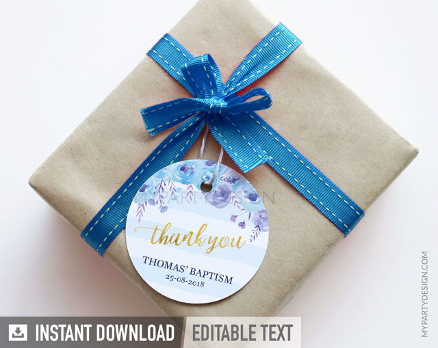 free printable thank you tags for christening