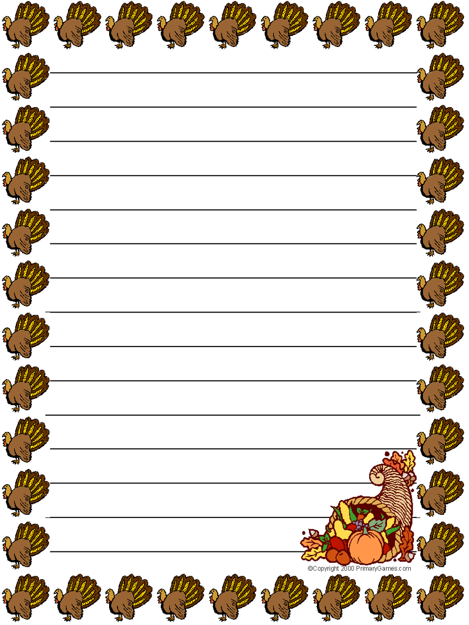 free printable thanksgiving stationery 7 stationery - primarygames - free printable worksheets