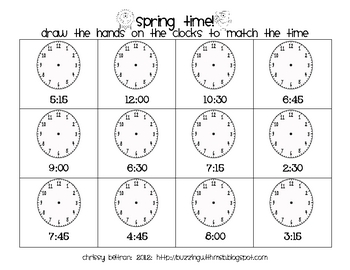 Telling Time Printable Telling Time Clock Worksheets Printable ...