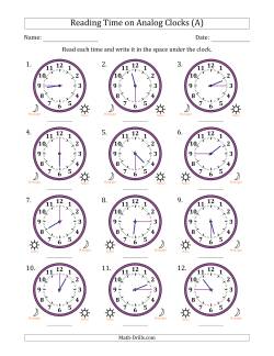 free printable time math worksheet
