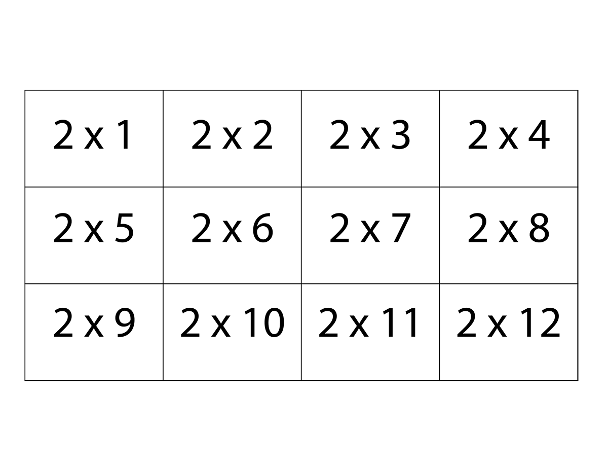 free printable times table cards