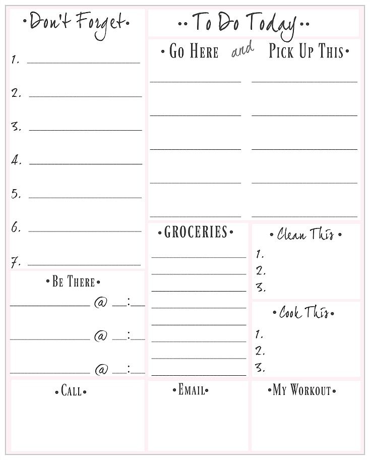 free printable to do list to get organized