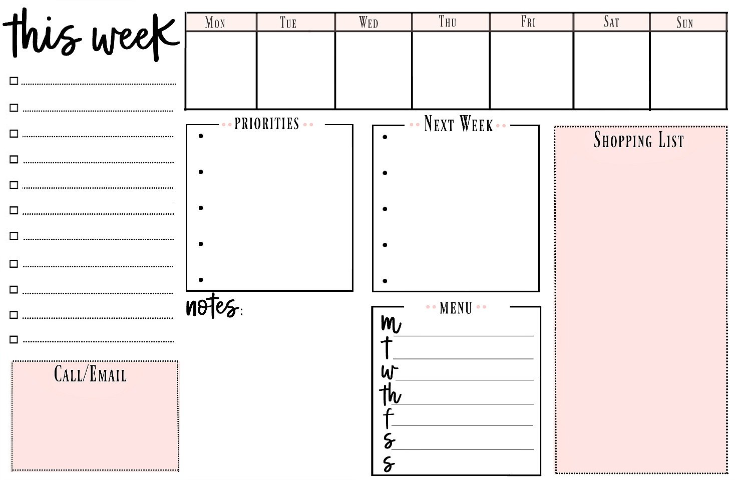 free printable to do list to get organized