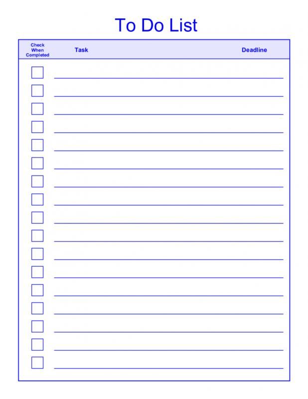 free printable to do list word
