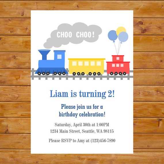 Train Invitation Train Birthday Invitation Boy Birthday Party ...