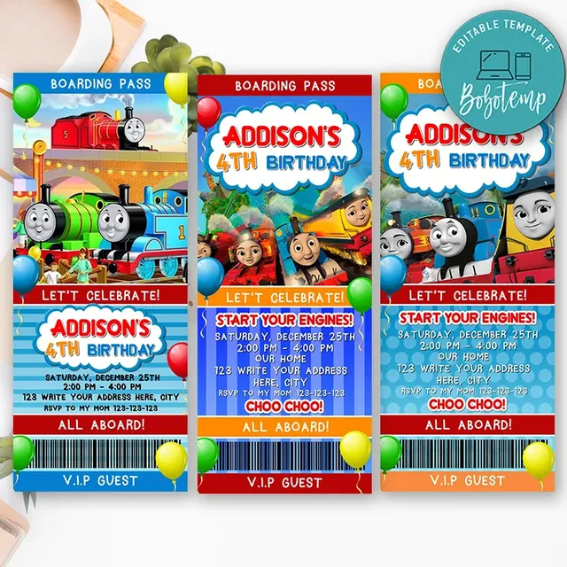 free printable train invitation templates