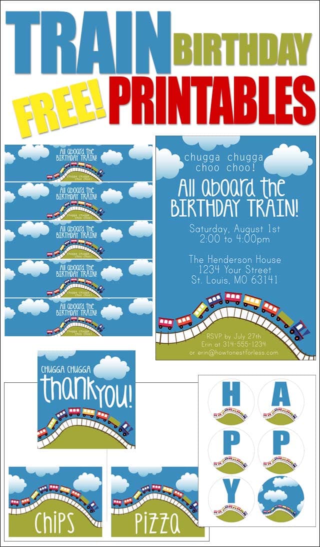 free printable train invitation templates