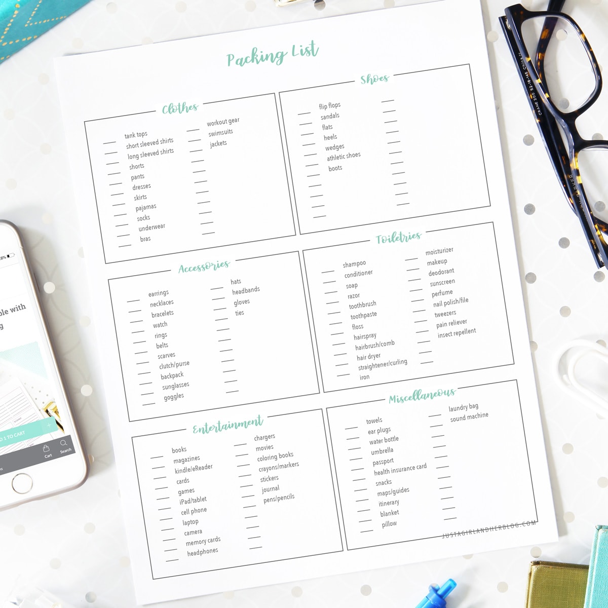 Free Printable Packing List for Organized Travel and Vacation