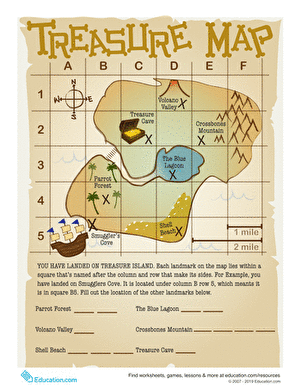Treasure Map Grid | Worksheet 