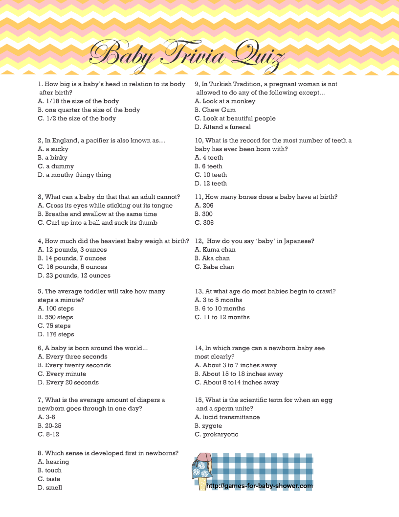 free printable trivia questions with answers