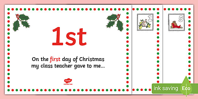 free printable twelve days of christmas