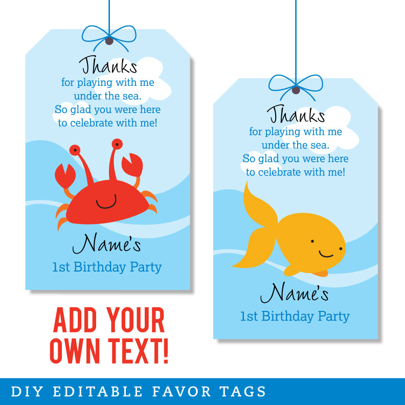 free printable under the sea thank you tags