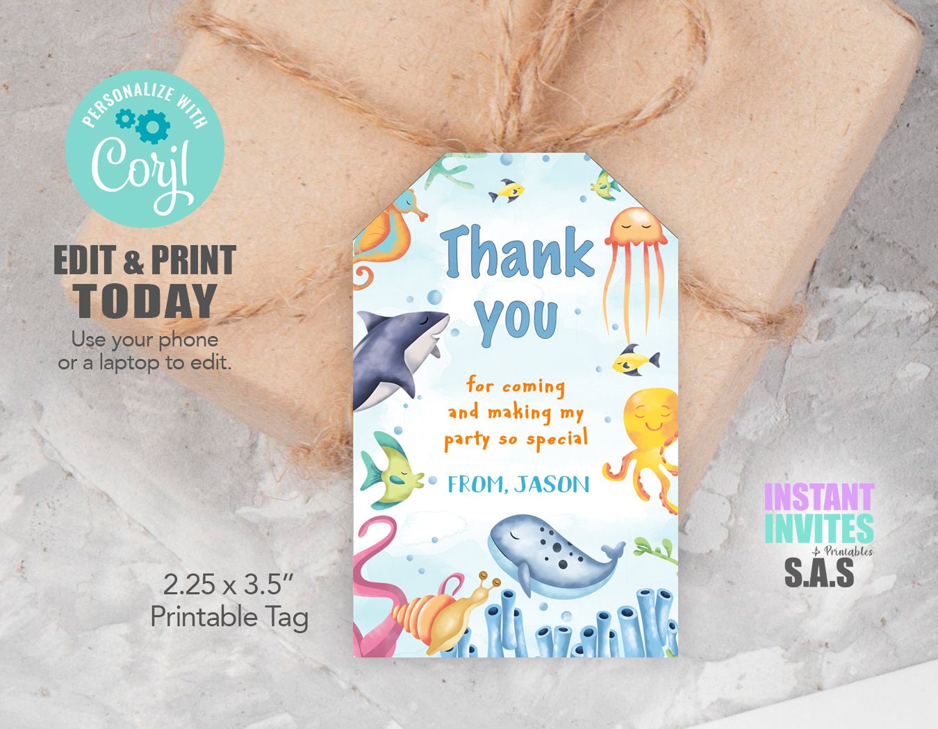 Under the Sea Tags, Under the Sea Birthday Tags, Under the Sea ...