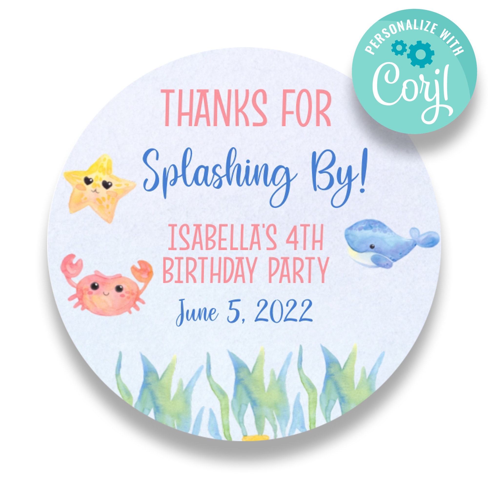 free printable under the sea thank you tags