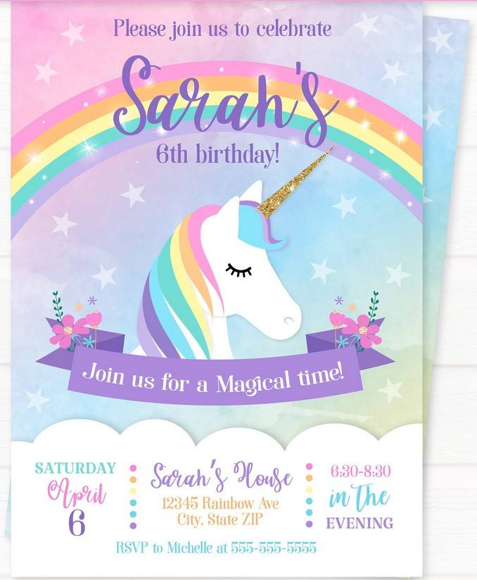 free printable unicorn birthday template