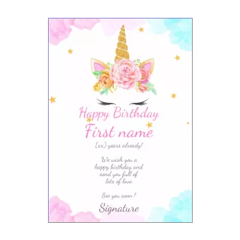 free printable unicorn birthday template