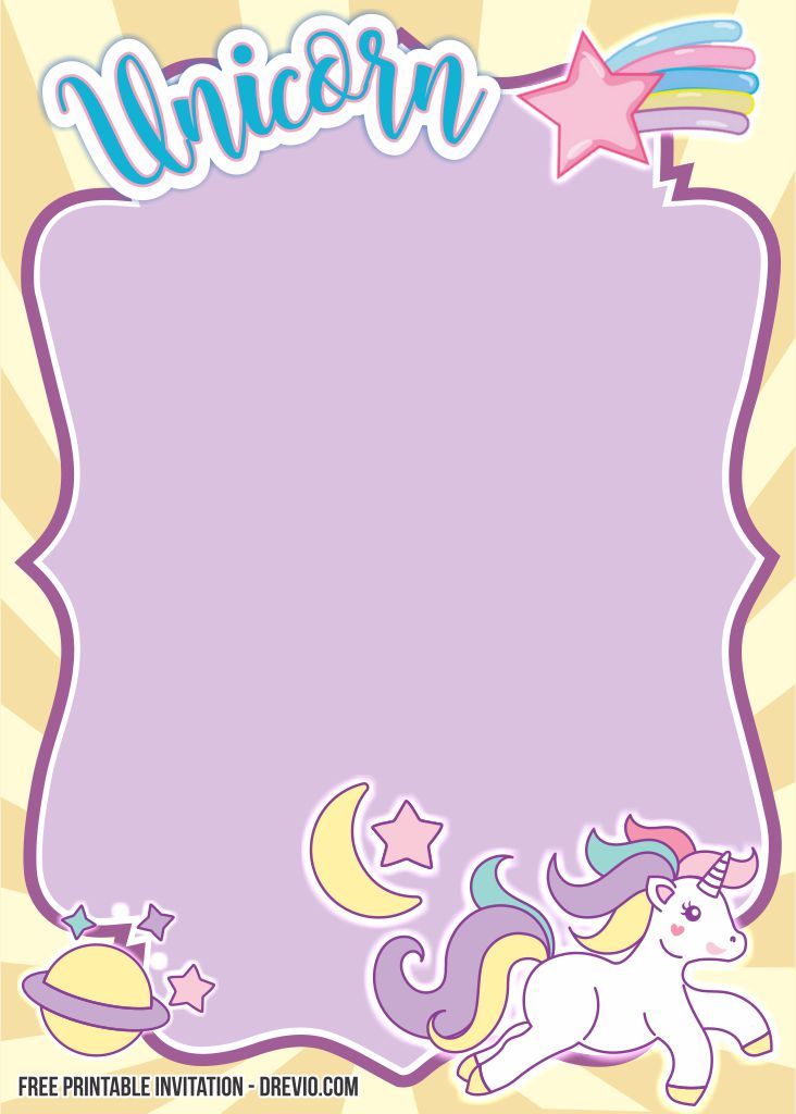 free printable unicorn borders