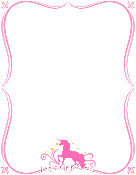 Unicorn Border: Clip Art, Page Border, and Vector Graphics