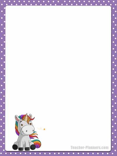 Cute Unicorn Stationery - FREE &  Printable Line Paper for Publishing
