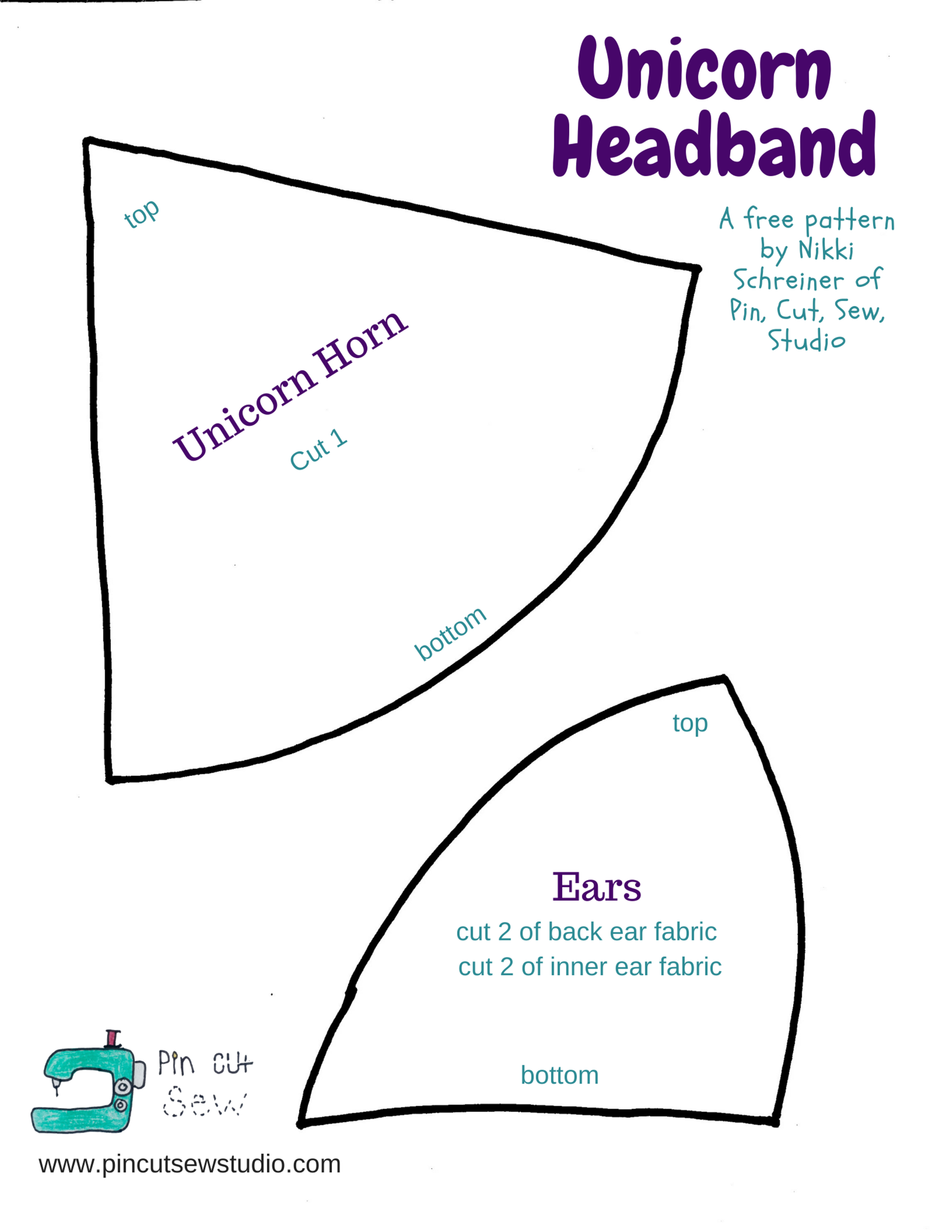 free printable unicorn ears