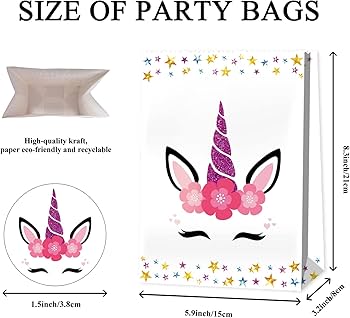 DIY Unicorn Favor Bags Instant Download, Rainbow Unicorn Party ...