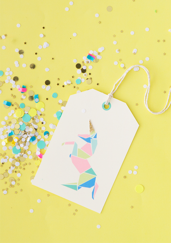 Free Printable Origami Unicorn Gift Tags