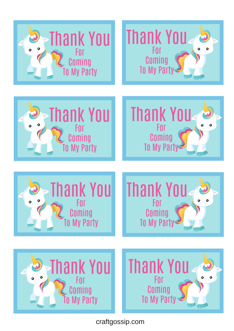 free printable unicorn gift tags