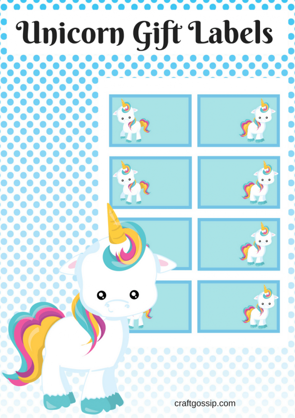 Free Printable Unicorn Party Gift Tag - Craft Gossip