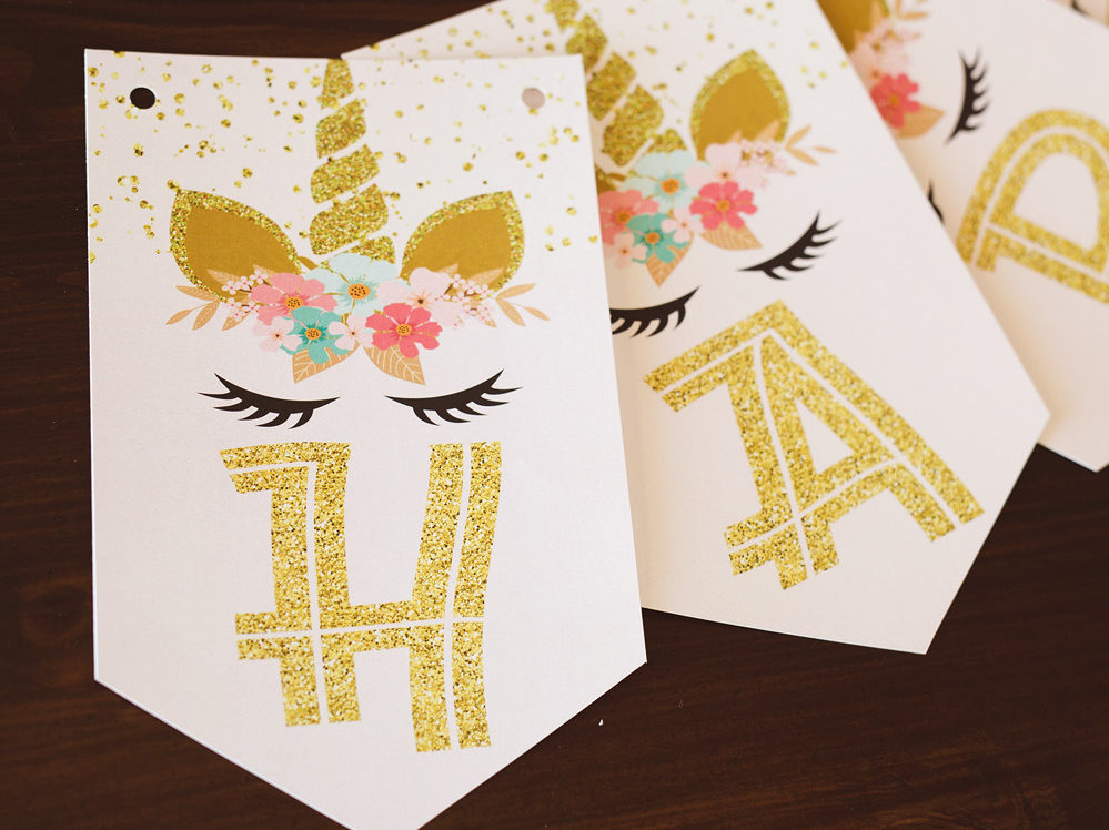 free printable unicorn happy birthday banner