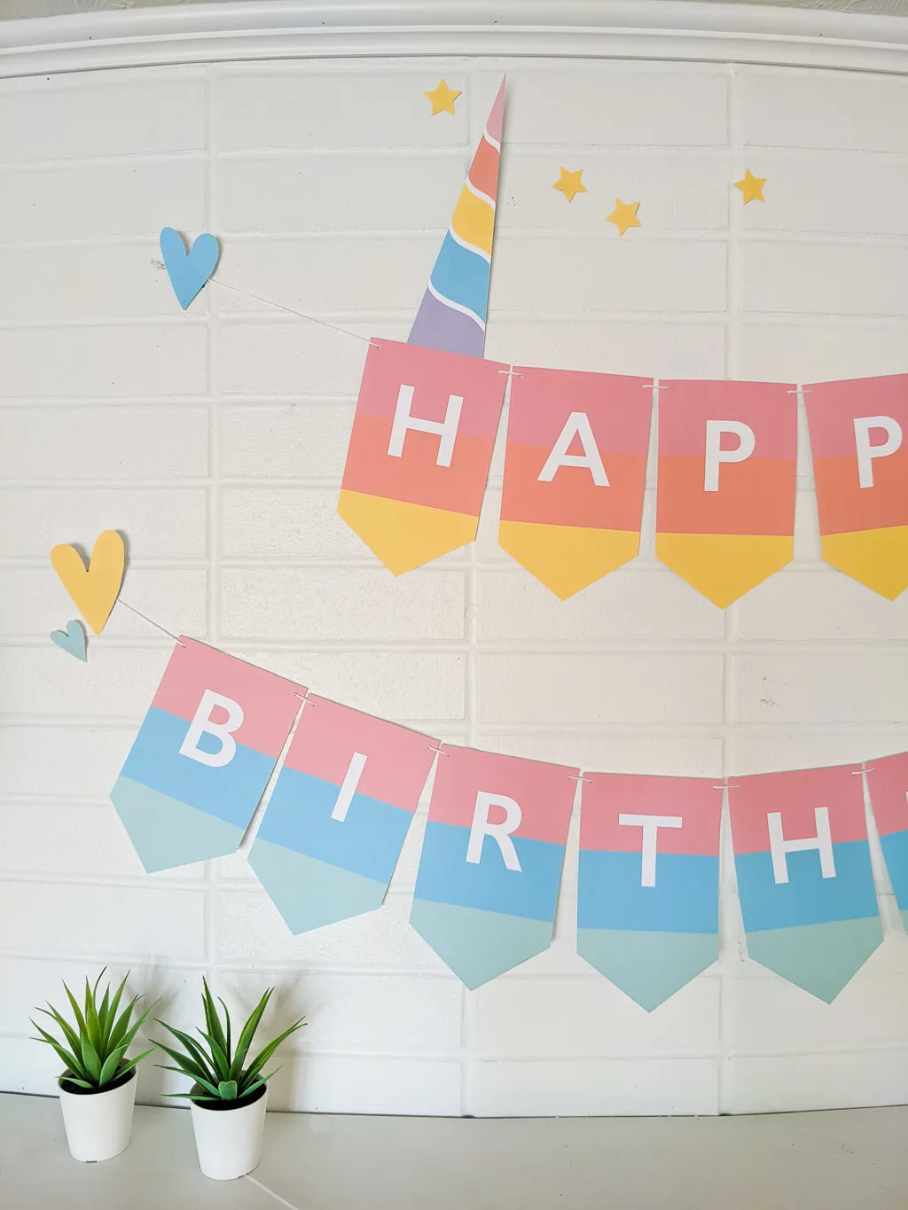 free printable unicorn happy birthday banner
