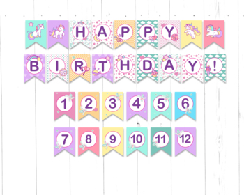 free printable unicorn happy birthday banner