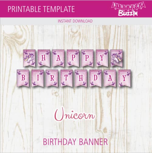 free printable unicorn happy birthday banner