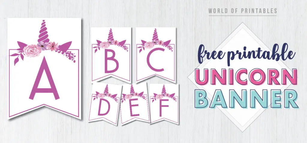 Free Printable Unicorn Banner Letters - World of Printables