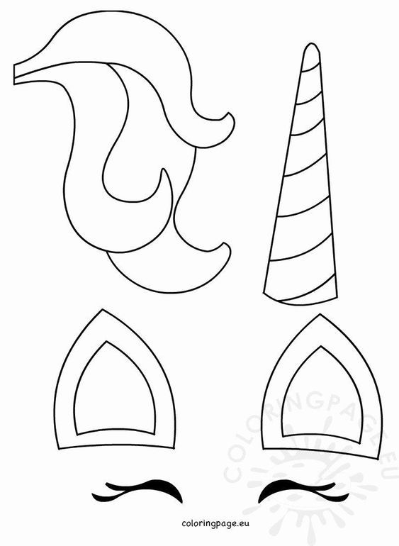 free printable unicorn horn template